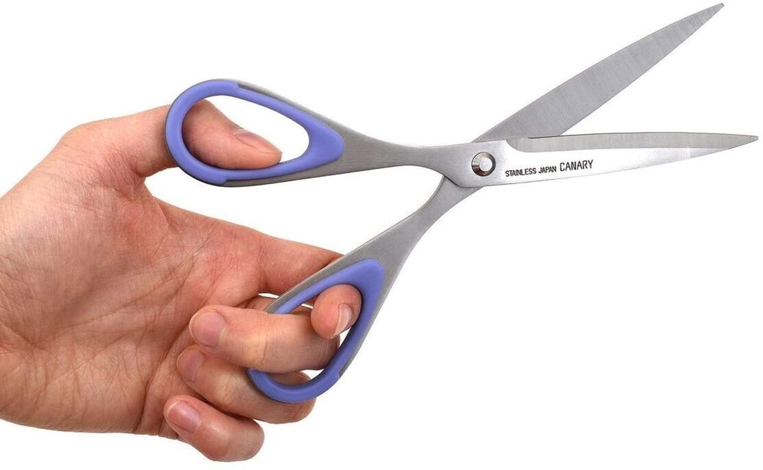 CANARY Left Handed Scissors Adult For Office, All Metal Japanese ...
